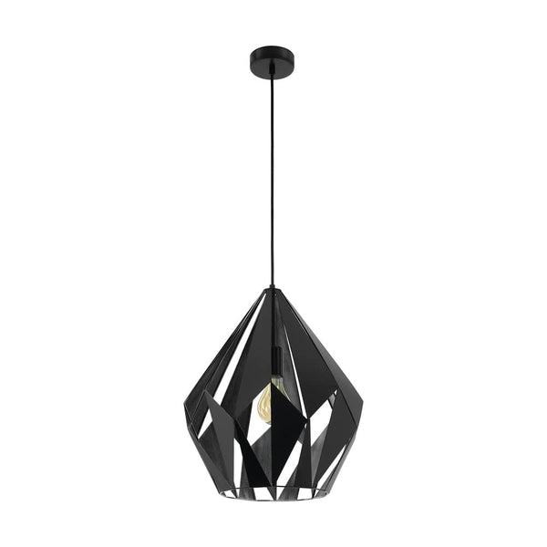 Suspension Carlton 1 noire et argentée