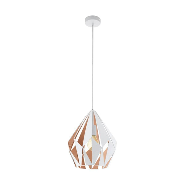 Suspension Carlton 1 blanche et or rose