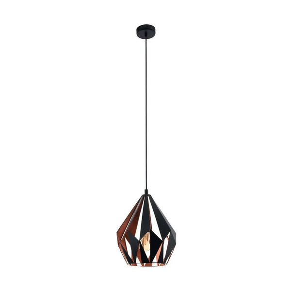 Suspension Carlton 1 PRO noire et cuivrée, Ø 38,5 cm