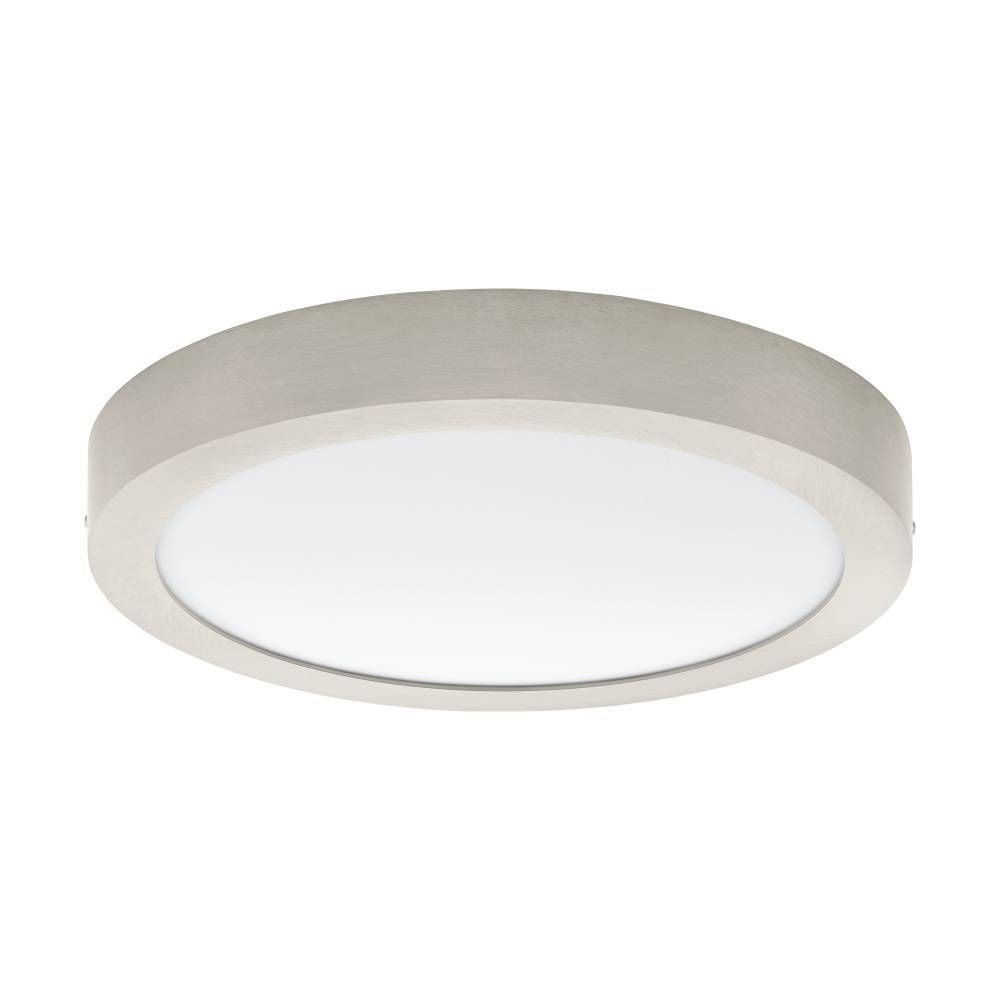 Plafonnier Fueva 1 PRO nickel et blanc mat, Ø 30 cm