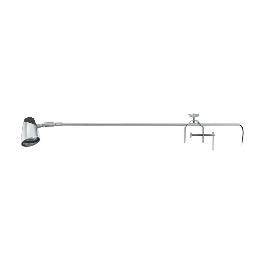 Lampe de bureau Rugove argentée, L 72 cm