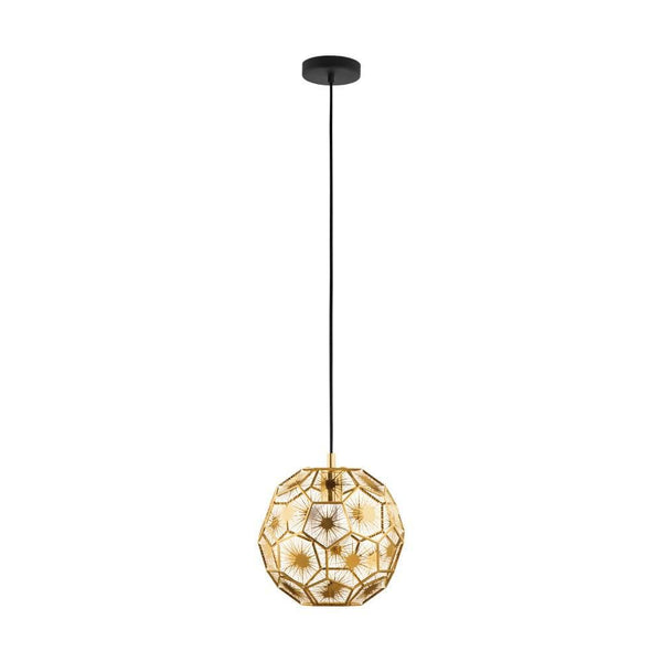 Suspension Skoura PRO noire et laiton, Ø 25 cm