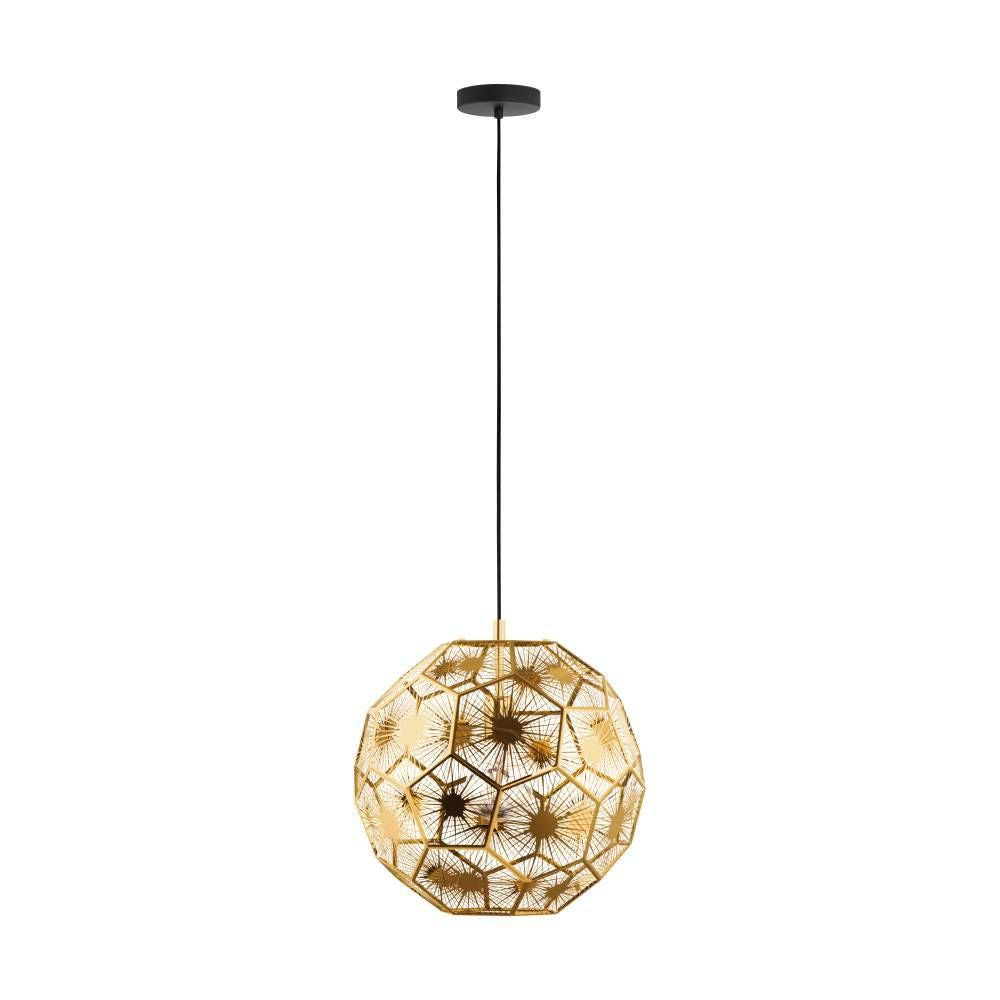 Suspension Skoura PRO noire et laiton, Ø 30 cm