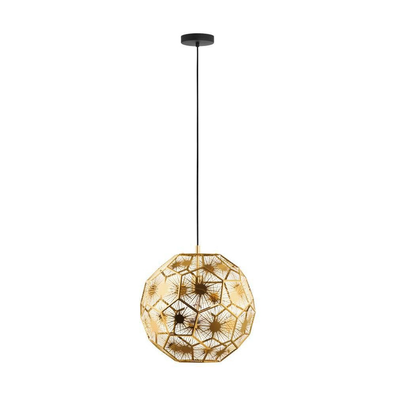 Suspension Skoura PRO noire et laiton, Ø 30 cm