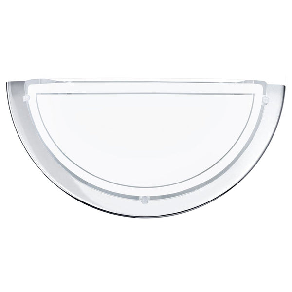 Applique murale Planet 1 chromée et blanche, verre