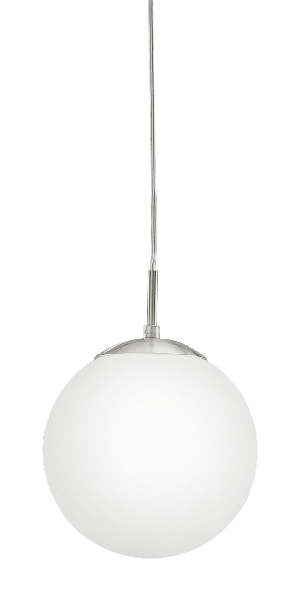 Suspension Rondo nickel et blanche mat, verre (85261)