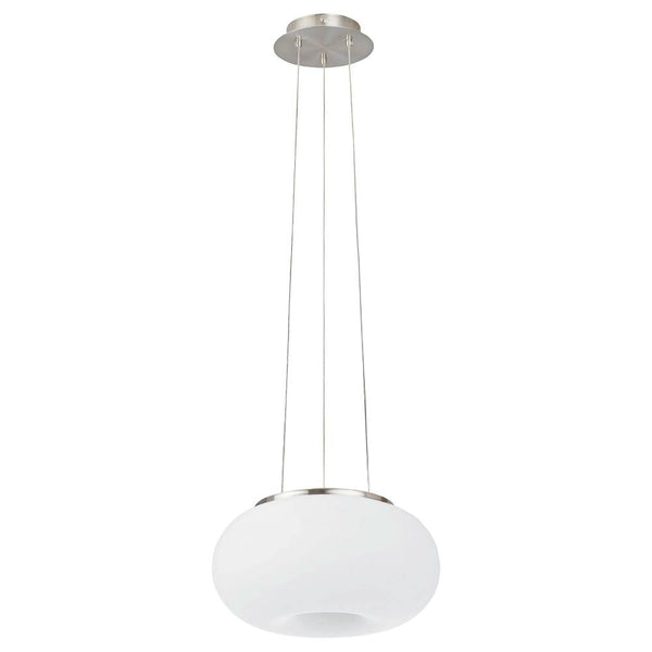 Suspension Optica nickel et blanche mat, verre (86813)