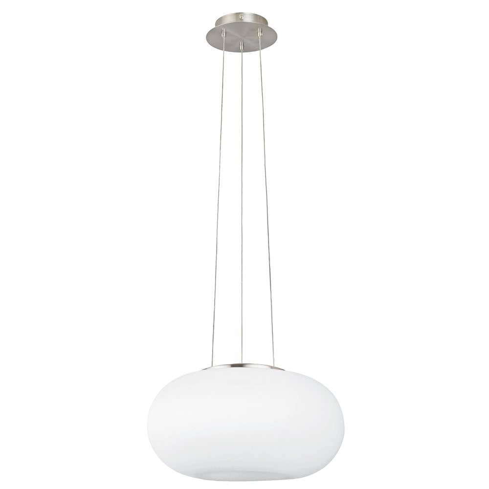 Suspension Optica nickel et blanche mat, verre (86814)