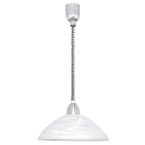 Suspension Lord 2 argentée et blanche mat, albâtre