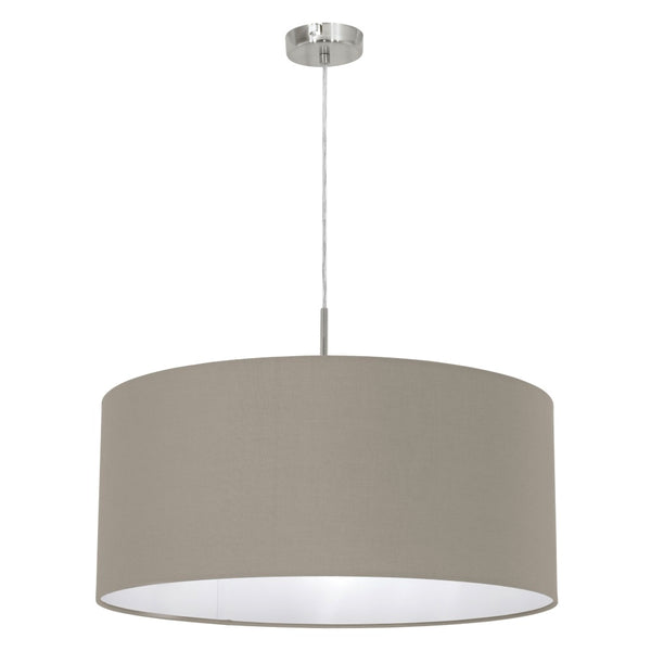 Suspension Pasteri taupe et grise, tissu, L 53 cm