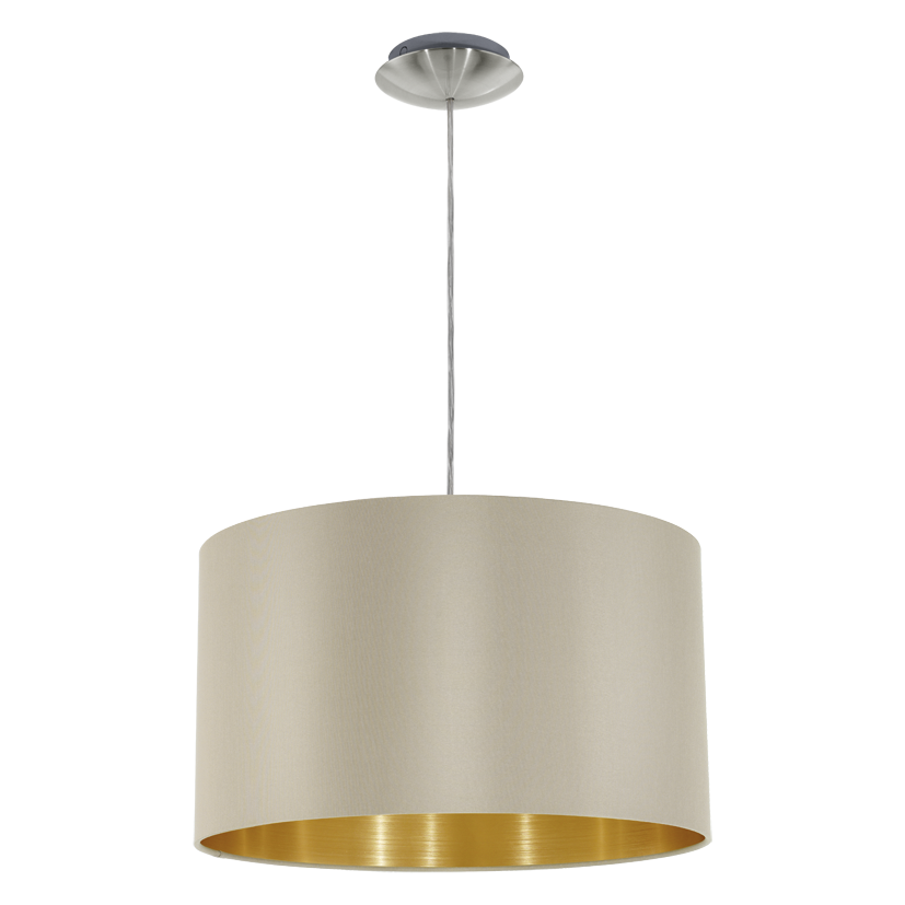 Suspension Maserlo taupe et dorée, tissu