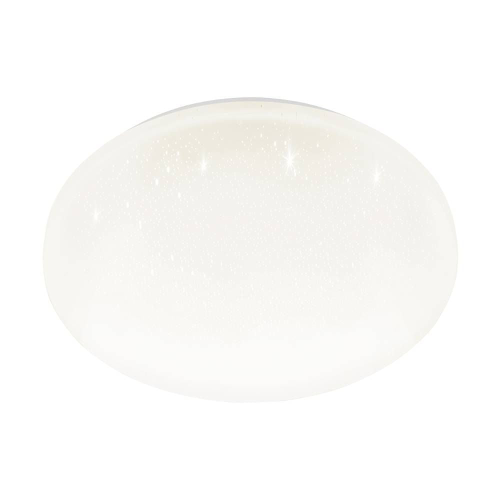 Vue de face du plafonnier rond blanc, diffuseur bombé sur fond neutre