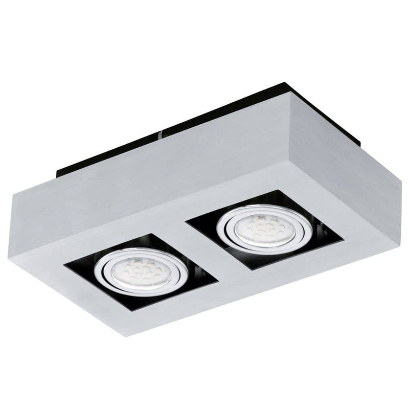 Plafonnier Loke 1 aluminium et noir