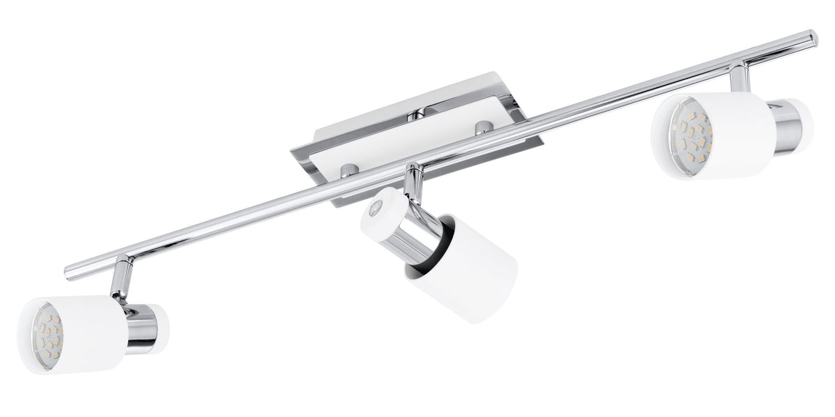 Spot Davida chromé et blanc, L 58 cm