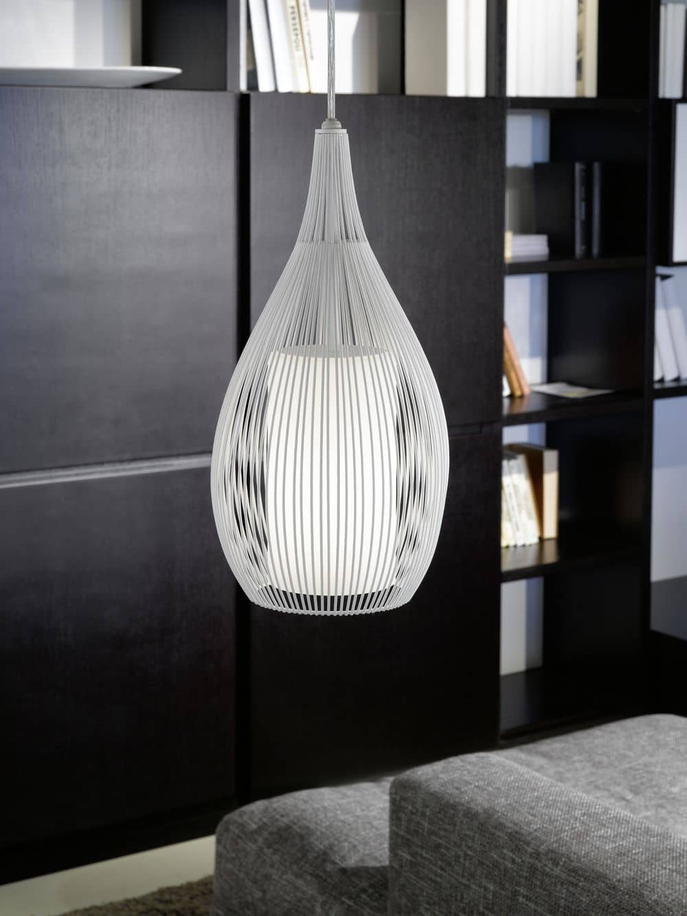 Suspension Razoni blanche, verre (92251)