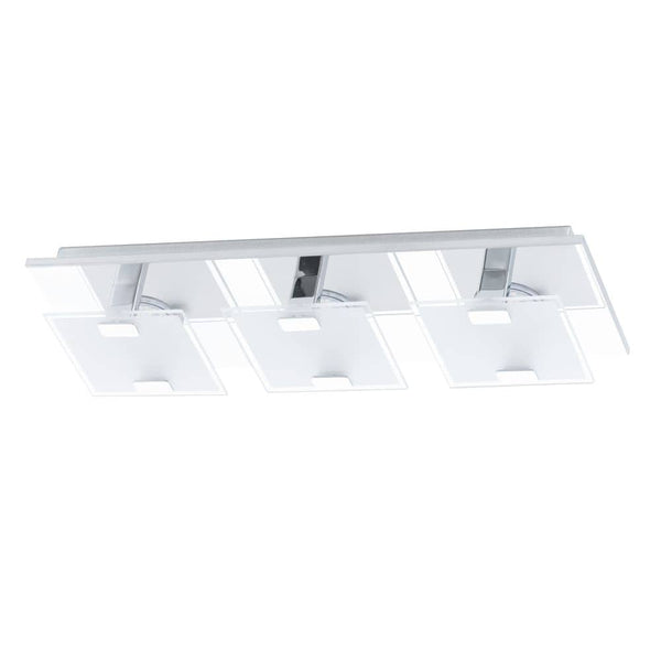 Applique murale Vicaro inox et blanche, verre, L 40,5 cm