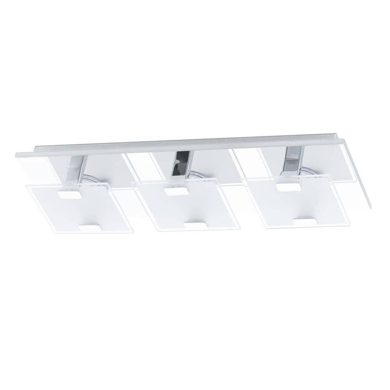 Applique murale Vicaro inox et blanche, verre, L 40,5 cm