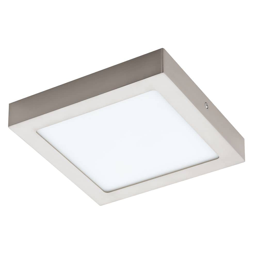 Plafonnier Fueva 1 nickel satiné, L 22,5 cm