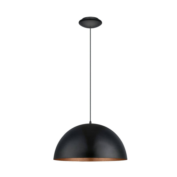 Suspension Gaetano 1 noire et cuivrée