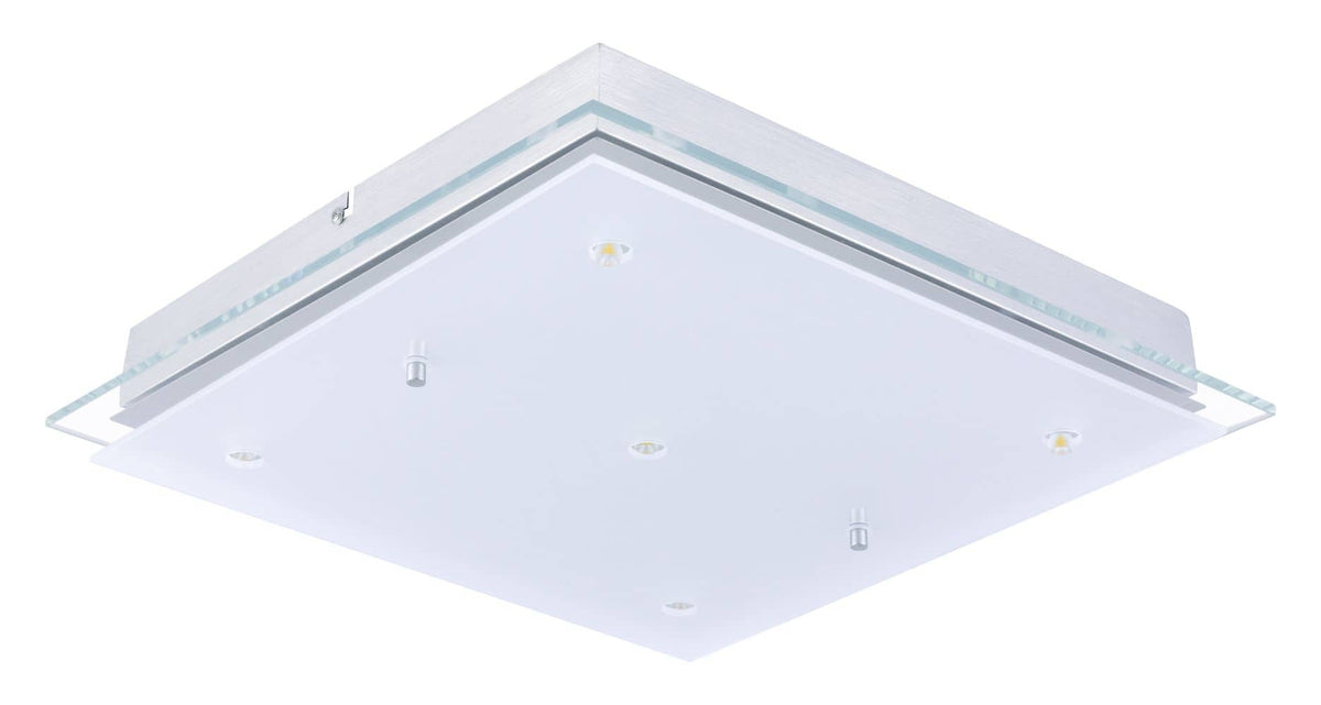 Vue rapprochée des points lumineux LED intégrés sous le verre dépoli