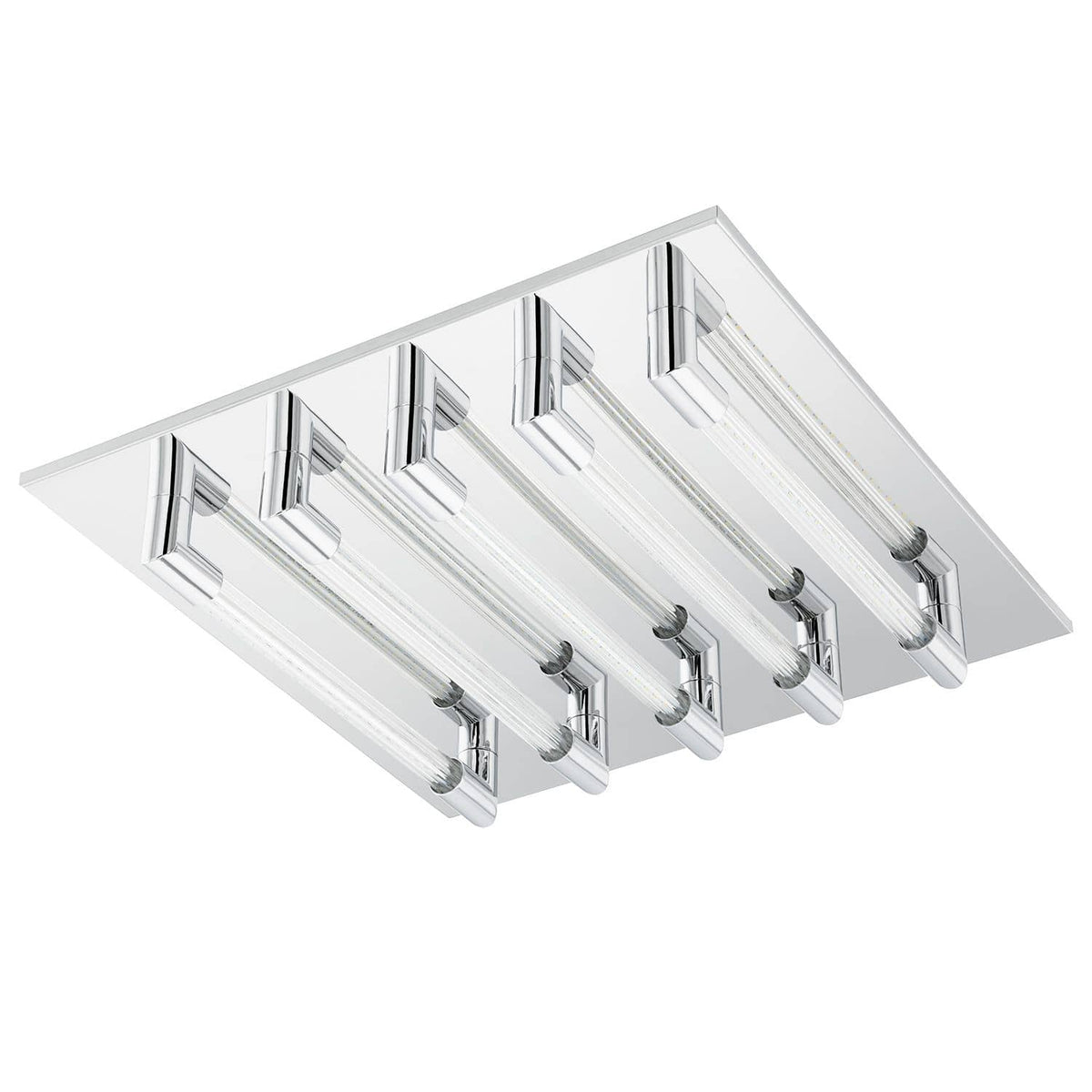 Plafonnier Velarde chromé, verre, L 37 cm