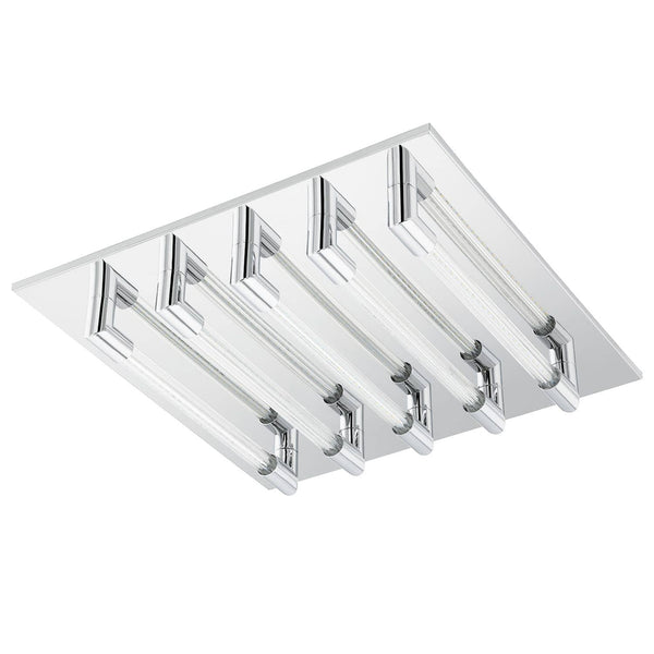 Plafonnier Velarde chromé, verre, L 37 cm