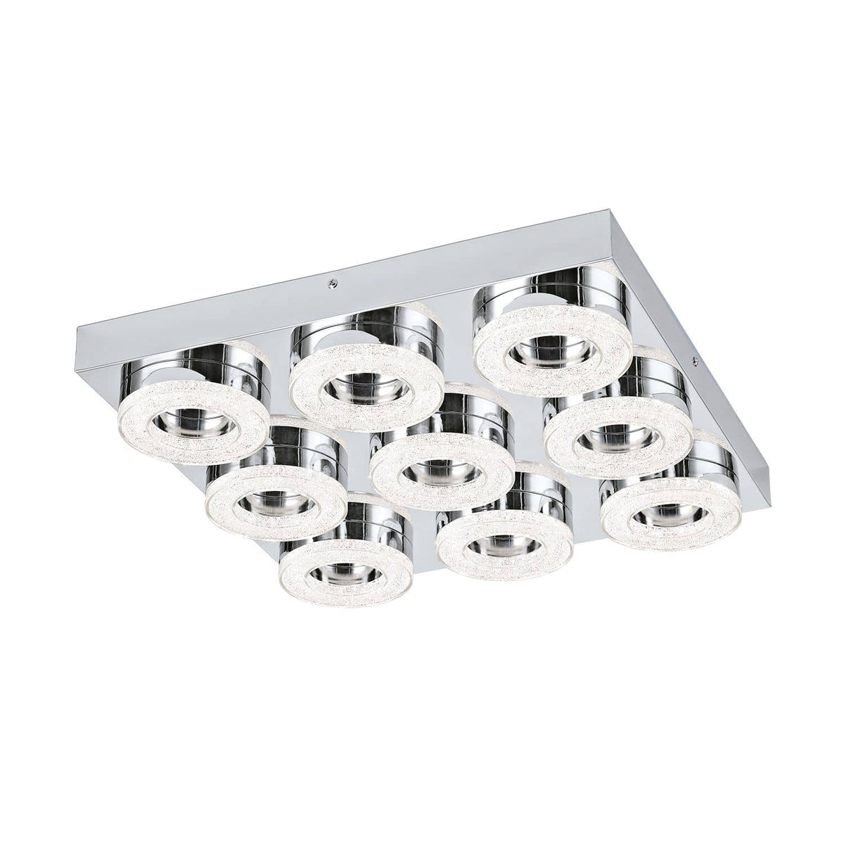 Plafonnier Fradelo chromé, cristal, L 44 cm (95665)