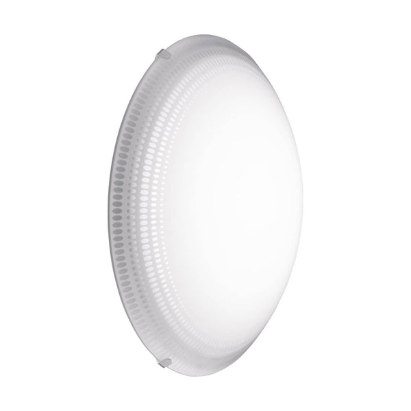Applique murale Magitta 1 blanche et transparente, verre, Ø 31,5 cm
