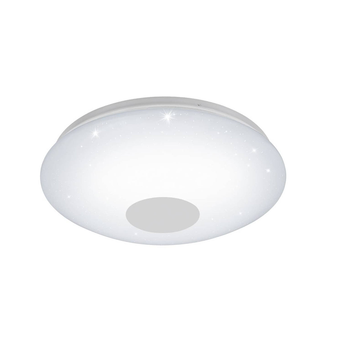 Plafonnier rond blanc avec motif céleste, vue de face sur fond neutre