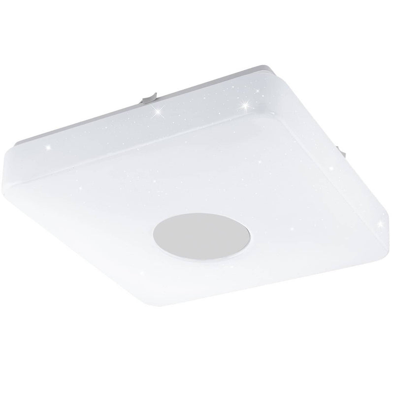 Plafonnier Voltago 2 blanc, cristal, L 35,5 cm