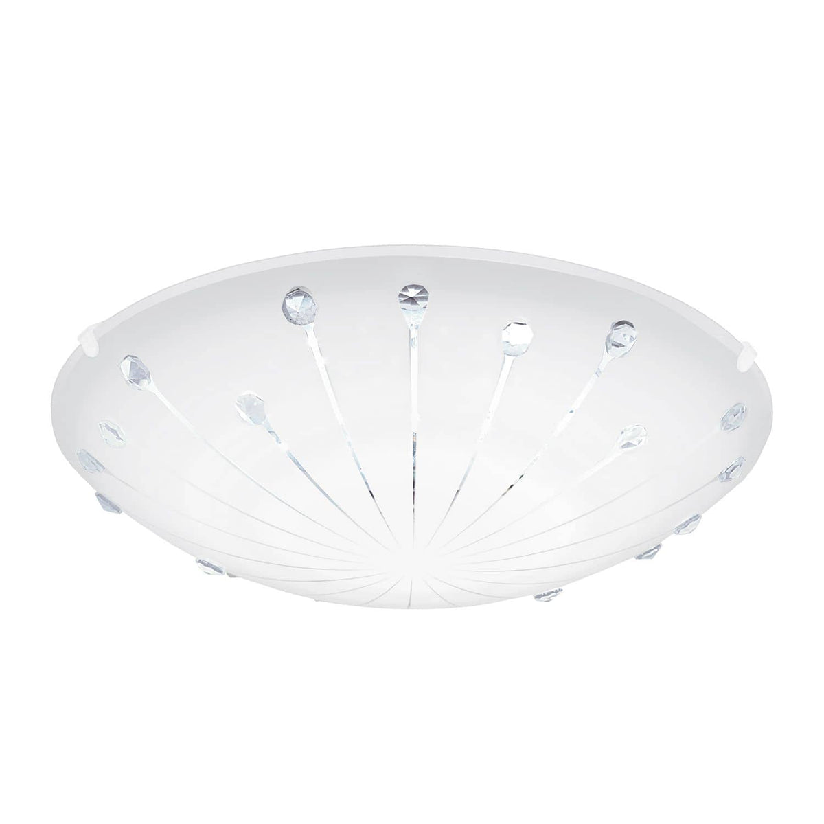 Plafonnier Margitta 1 blanc et transparent, cristal