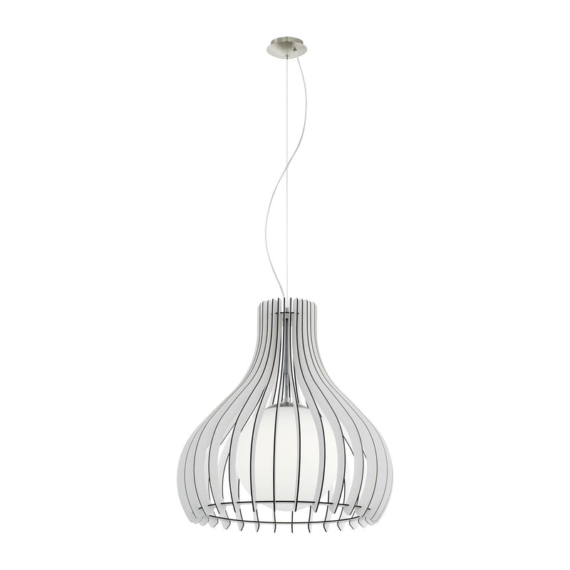 Suspension Tindori bois et blanche, verre