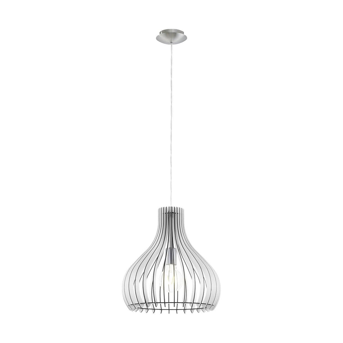 Suspension Tindori bois et blanche