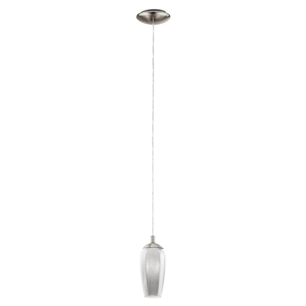 Suspension Farsala nickel et noire, verre, H 110 cm (96343)