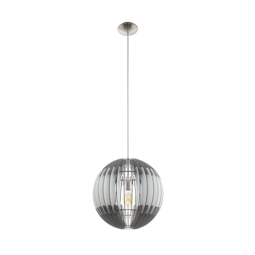 Suspension Olmero nickel et grise, bois
