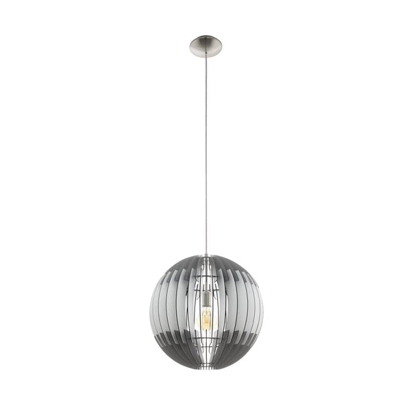 Suspension Olmero nickel et grise, bois