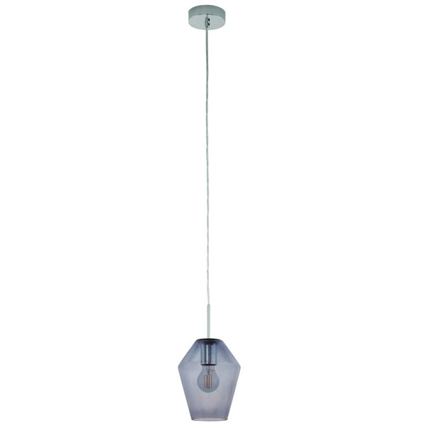 Suspension Murmillo chromée et noire, verre (96773)