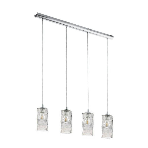Suspension Estevau chromée et noire, verre
