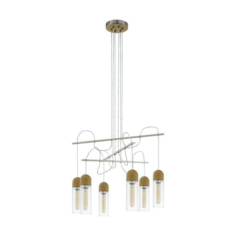 Suspension Zacharo 1 nickel et marron, verre