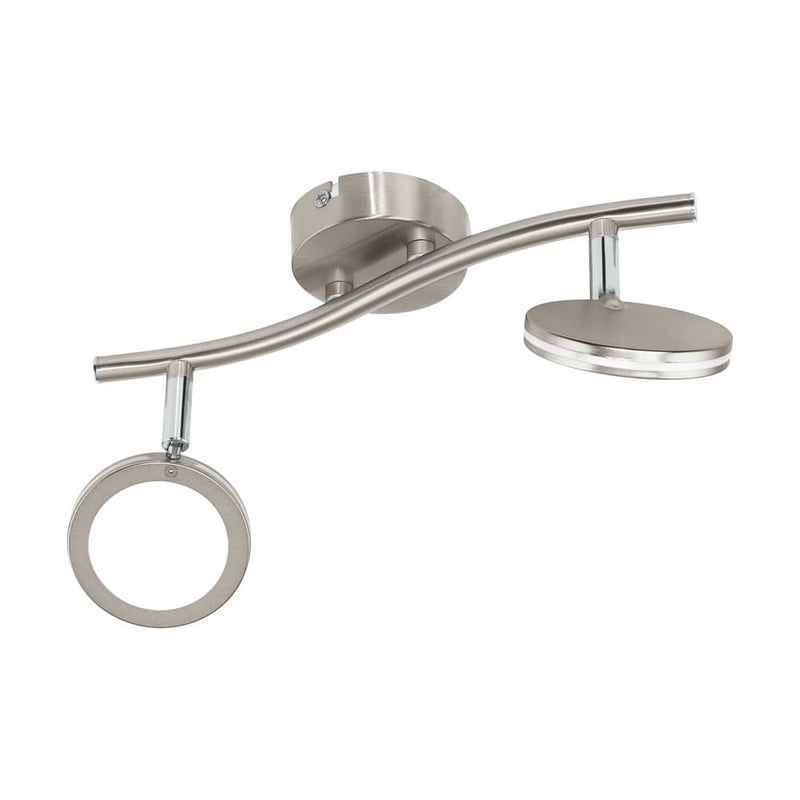 Spot Karystos nickel et blanc, L 30 cm