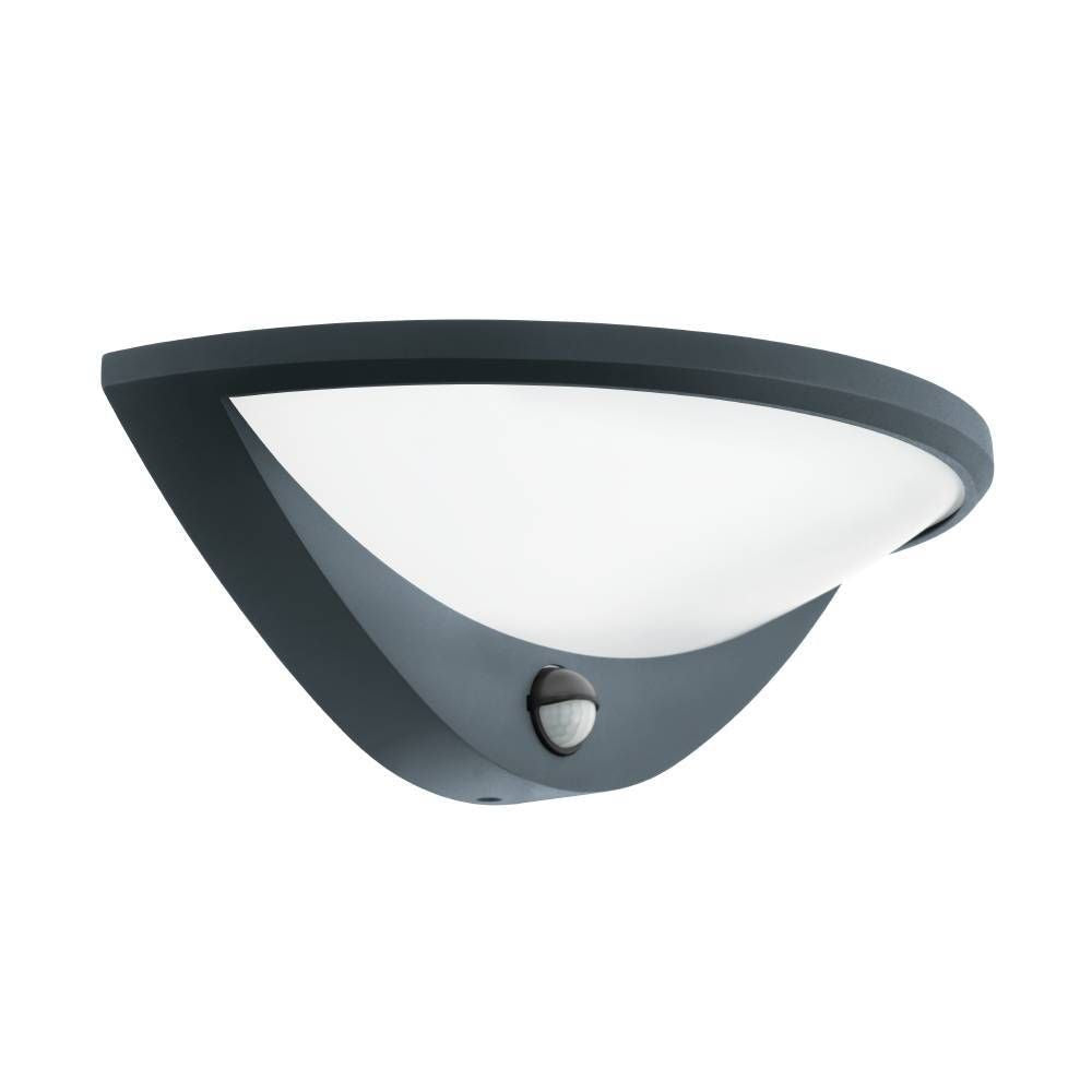Vue détourée de l’applique extérieure anthracite avec diffuseur blanc et capteur de mouvement
