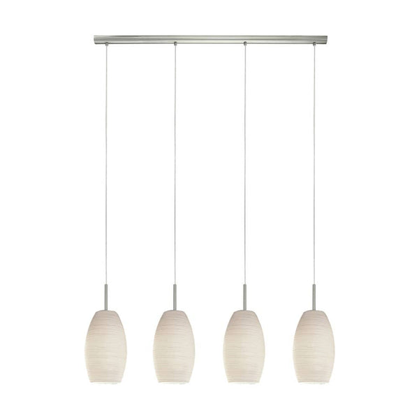 Suspension Batista 3 4 lumières nickel satiné