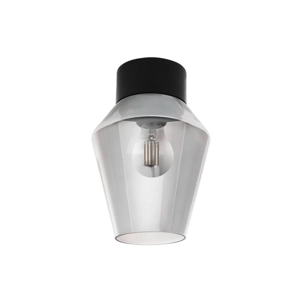 Plafonnier Verelli noir et transparent
