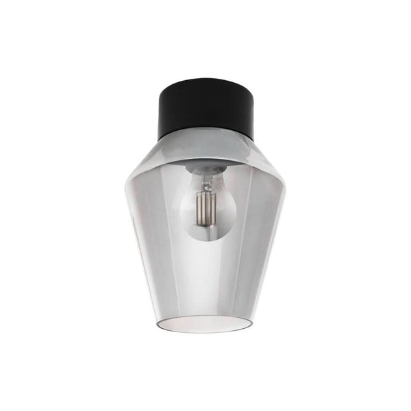 Plafonnier Verelli noir et transparent