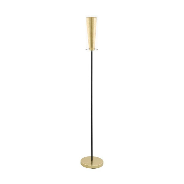 Lampadaire Pinto transparent et doré