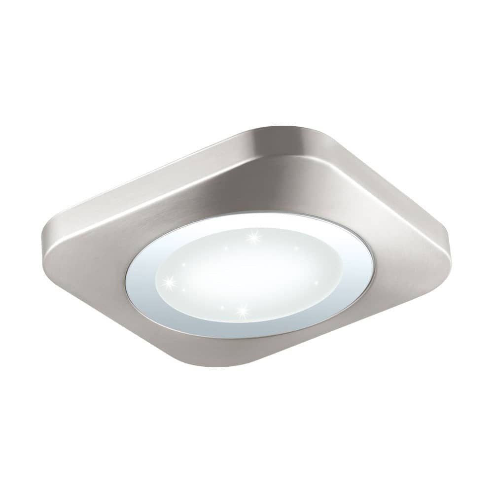 Plafonnier Puyo-s nickel satiné, L 30 cm