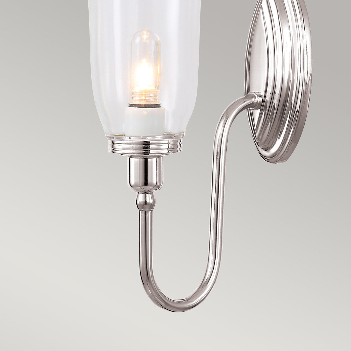 Applique murale Blake nickel poli, verre