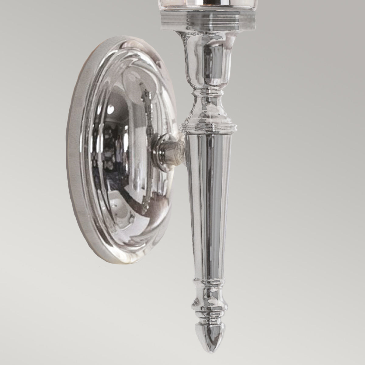Applique murale Dryden chromée, verre, H 41 cm