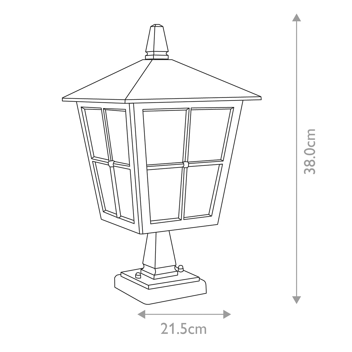 Lampadaire extérieur Canterbury noir, verre