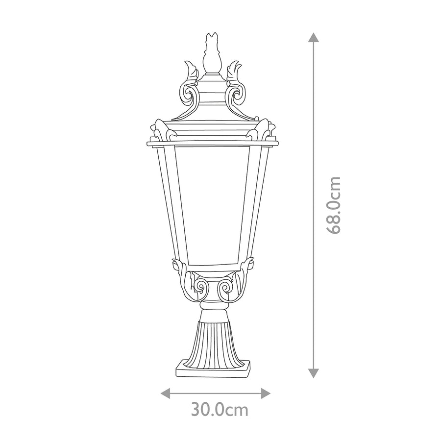 Lampadaire extérieur Baltimore bronze, verre, H 68 cm